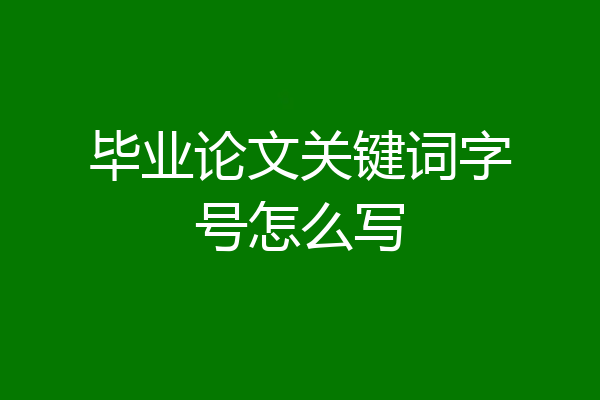 毕业论文关键词字号怎么写