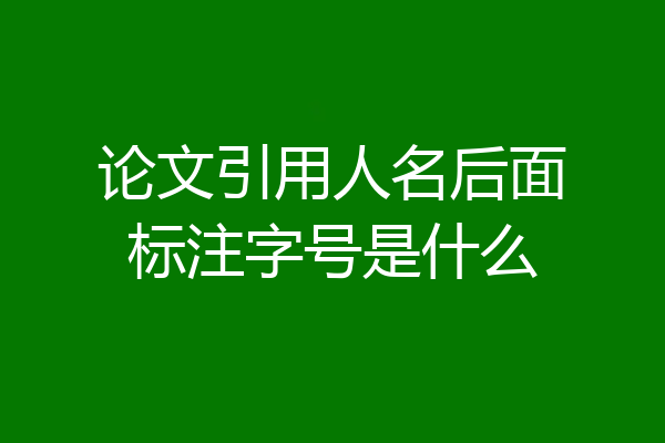 论文引用人名后面标注字号是什么