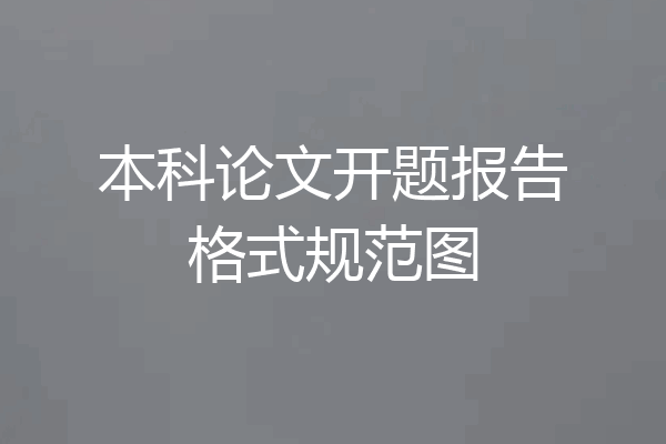 本科论文开题报告格式规范图