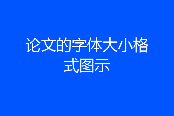 论文的字体大小格式图示