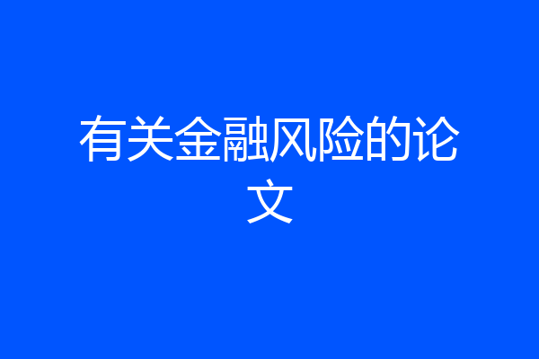 有关金融风险的论文