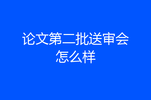 论文第二批送审会怎么样