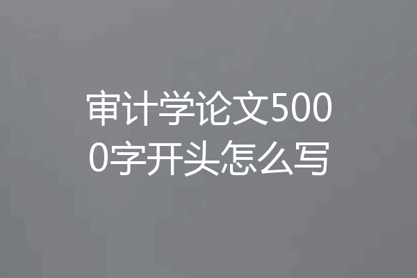 审计学论文5000字开头怎么写