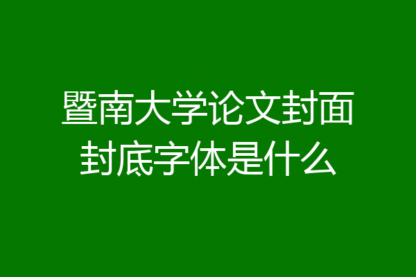 暨南大学论文封面封底字体是什么