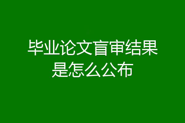 毕业论文盲审结果是怎么公布