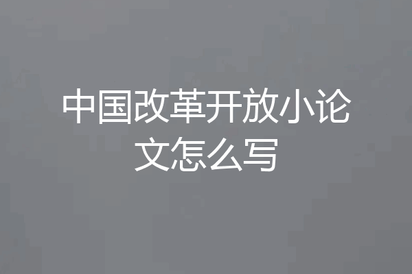 中国改革开放小论文怎么写