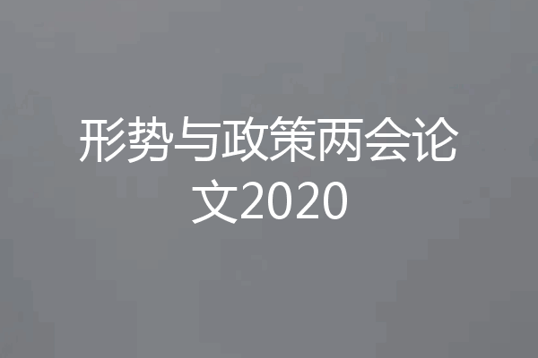 形势与政策两会论文2020