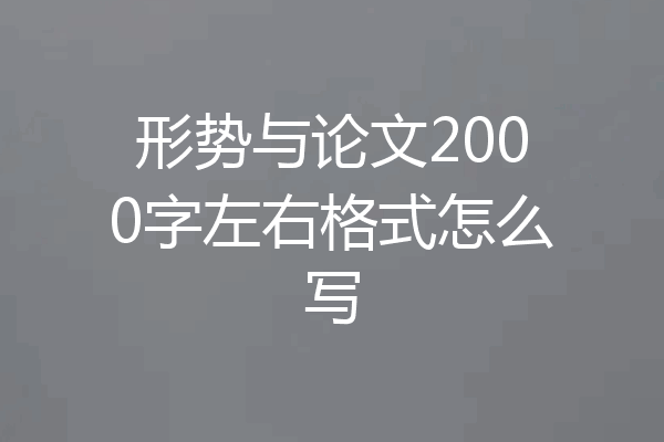 形势与论文2000字左右格式怎么写