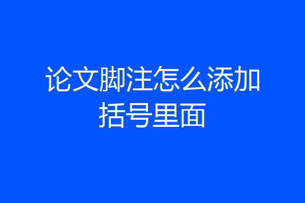 论文脚注怎么添加括号里面