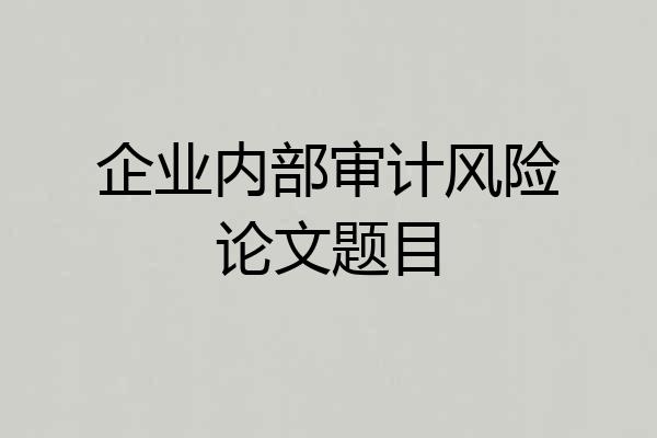企业内部审计风险论文题目