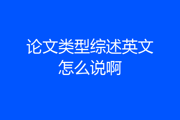 论文类型综述英文怎么说啊