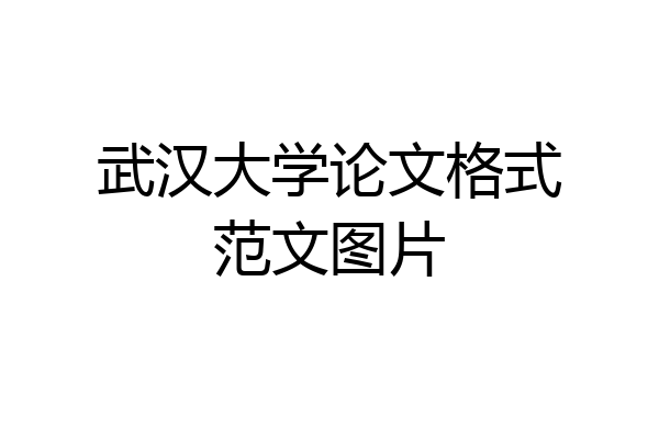 武汉大学论文格式范文图片