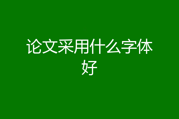 论文采用什么字体好