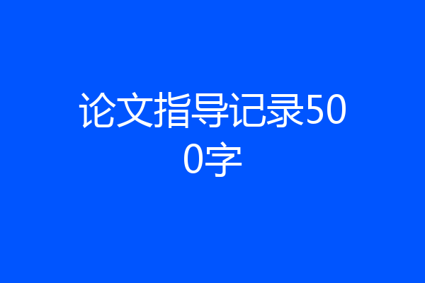 论文指导记录500字
