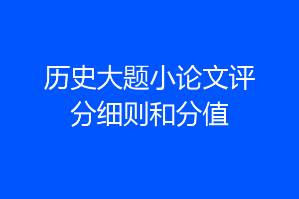 历史大题小论文评分细则和分值