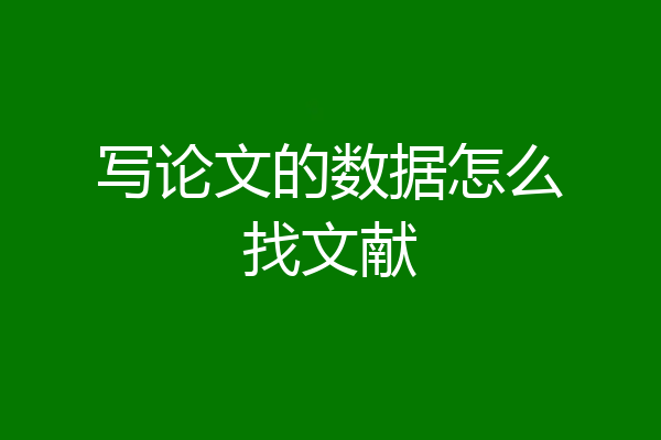 写论文的数据怎么找文献