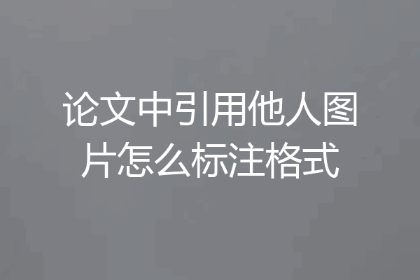 论文中引用他人图片怎么标注格式