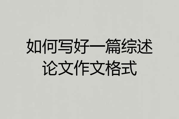 如何写好一篇综述论文作文格式