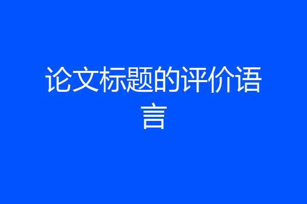 论文标题的评价语言