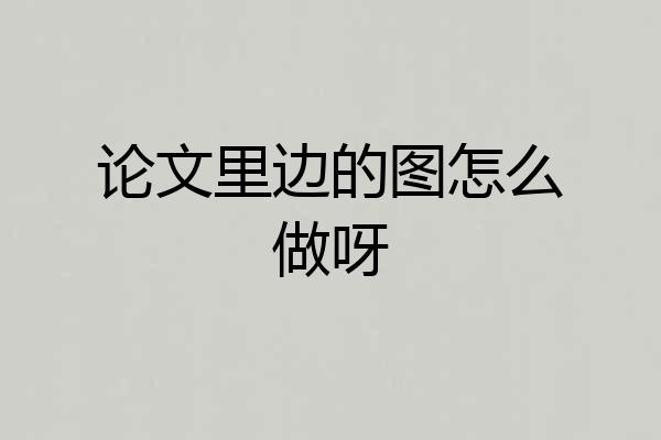 论文里边的图怎么做呀