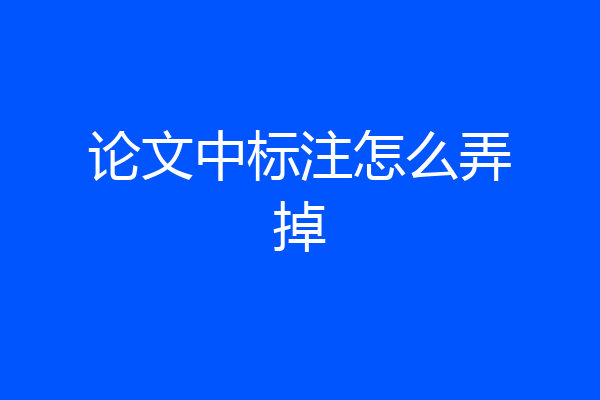 论文中标注怎么弄掉