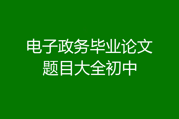 电子政务毕业论文题目大全初中