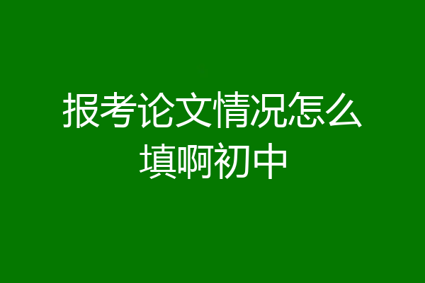 报考论文情况怎么填啊初中