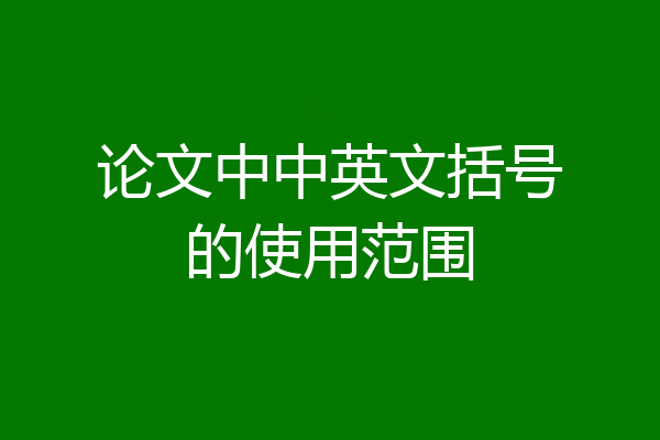 论文中中英文括号的使用范围