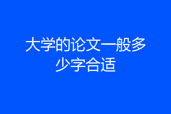 大学的论文一般多少字合适