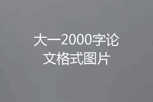 大一2000字论文格式图片
