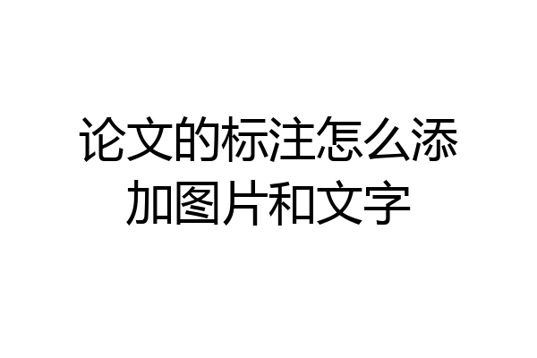 论文的标注怎么添加图片和文字