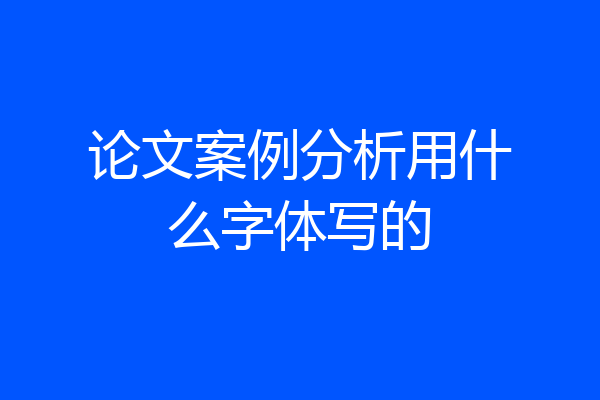 论文案例分析用什么字体写的