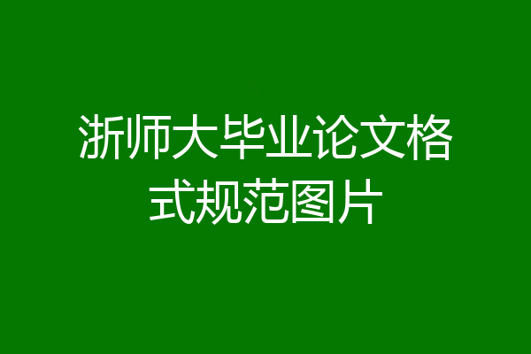 浙师大毕业论文格式规范图片