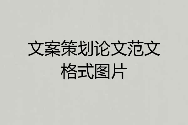 文案策划论文范文格式图片