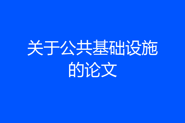 关于公共基础设施的论文