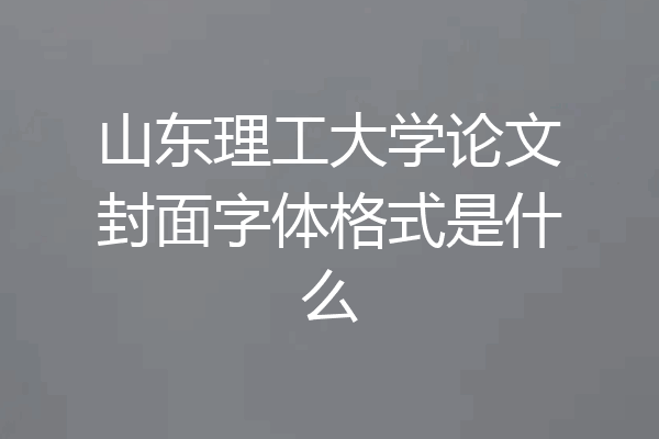 山东理工大学论文封面字体格式是什么