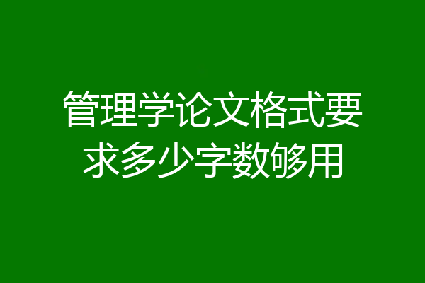 管理学论文格式要求多少字数够用