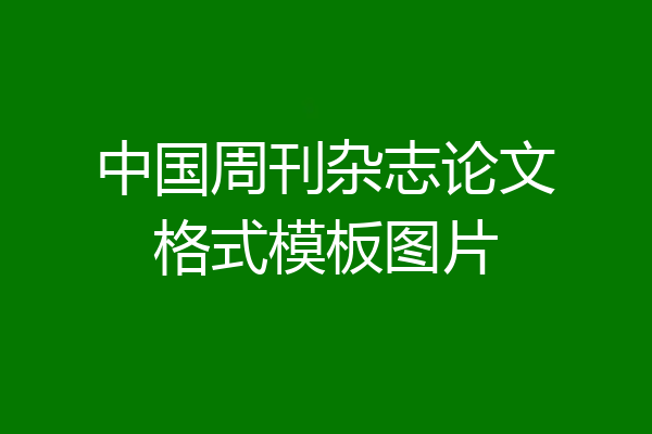 中国周刊杂志论文格式模板图片