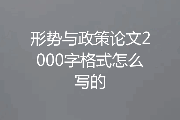 形势与政策论文2000字格式怎么写的