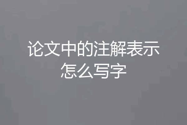 论文中的注解表示怎么写字