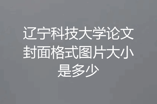 辽宁科技大学论文封面格式图片大小是多少