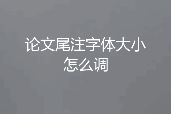 论文尾注字体大小怎么调