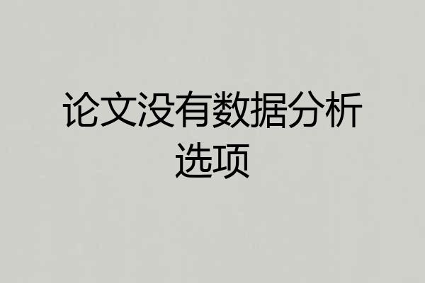 论文没有数据分析选项