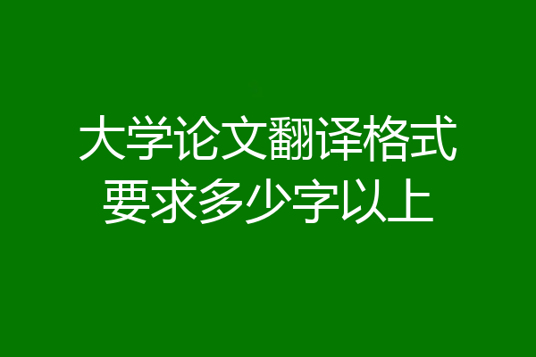 大学论文翻译格式要求多少字以上