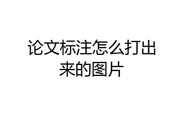 论文标注怎么打出来的图片