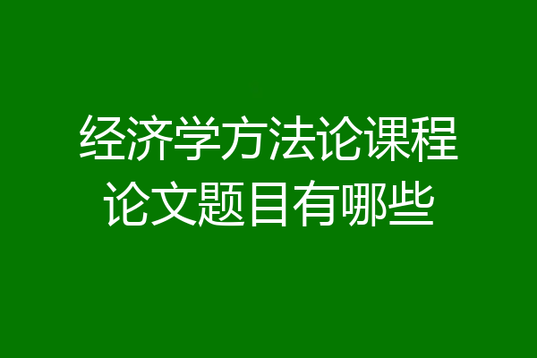 经济学方法论课程论文题目有哪些
