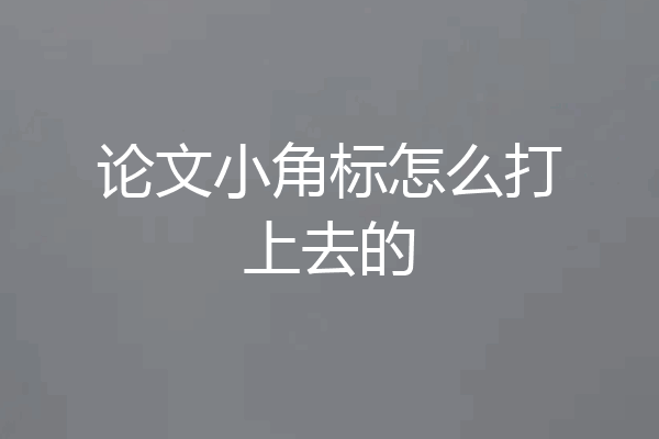 论文小角标怎么打上去的