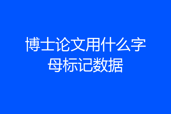博士论文用什么字母标记数据