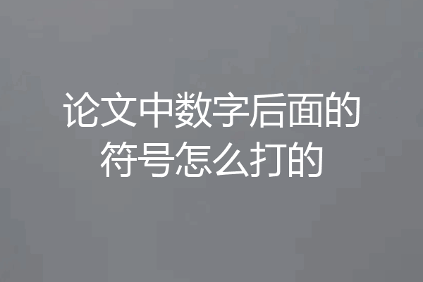 论文中数字后面的符号怎么打的