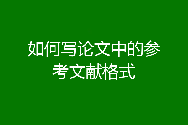 如何写论文中的参考文献格式